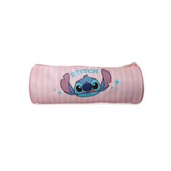-Stitch - trousse scolaire ronde - rose - 1 compartiment