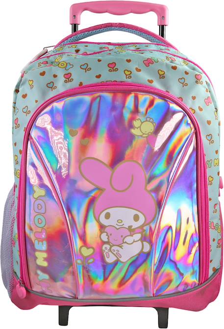 My melody - sac àroulettes scolaire birdy - rose - effet holographique - 2 compartiments Rose 1 - vertbaudet enfant 