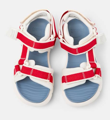 Sandales garçon cuir ORUGA Blanc bleu+Blanc rouge+Bleu blanc 9 - vertbaudet enfant 