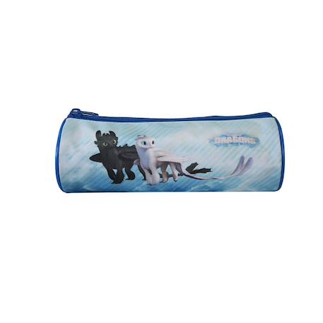 Dragons - trousse ronde - bleu - garçon - 1 compartiment Bleu 1 - vertbaudet enfant 