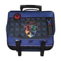 -Harry potter - cartable - roulettes scolaire 38 cm - bleu/noir - 2 compartiments - primaire