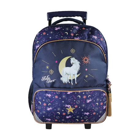 Fille-Accessoires-Fourniture scolaire-Cartable-Bella sara - sac à dos - roulettes enfant - fille - bleu nuit - 2 compartiments