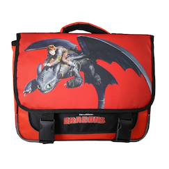-Dragons - cartable primaire 38 cm - garçon - rouge et noir - 2 compartiments