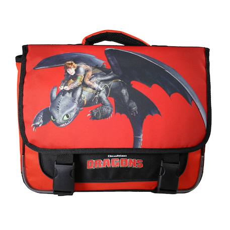 Dragons - cartable primaire 38 cm - garçon - rouge et noir - 2 compartiments Rouge 1 - vertbaudet enfant 