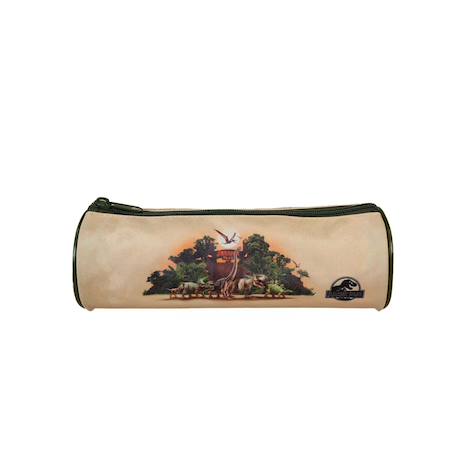 Fille-Accessoires-Fourniture scolaire-Jurassic park - trousse scolaire ronde - beige - garçon - 1 compartiment zippé