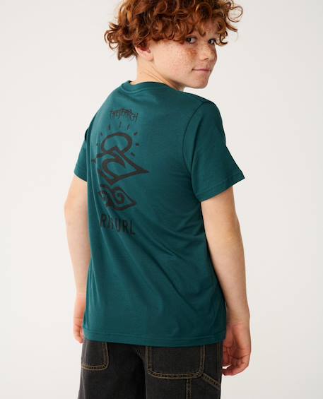 T-shirt à manches courtes let's see the waves enfant Bleu tempête+Bleu vert+Noir 12 - vertbaudet enfant 