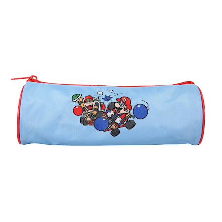 Fille-Accessoires-Fourniture scolaire-Super mario - trousse scolaire ronde - bleu - garçon - 1 compartiment