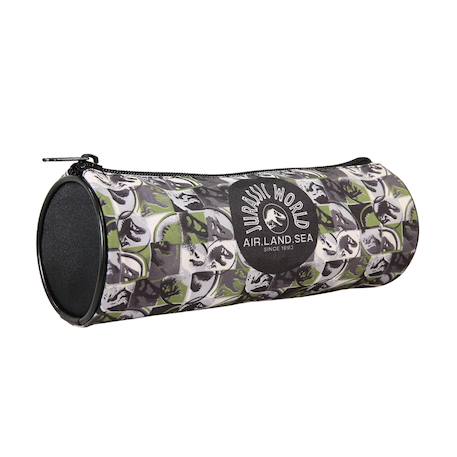 Jurassic world - trousse scolaire ronde - vert/noir - garçon - 1 compartiment zippé Vert 2 - vertbaudet enfant 