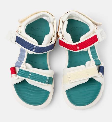 Sandales garçon cuir ORUGA Blanc bleu+Blanc rouge+Bleu blanc 3 - vertbaudet enfant 