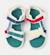 Sandales garçon cuir ORUGA Blanc bleu+Blanc rouge+Bleu blanc 3 - vertbaudet enfant 