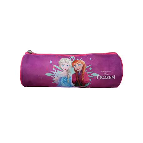 Fille-Accessoires-Fourniture scolaire-Disney frozen - la reine des neiges - trousse scolaire ronde - rose/violet - fille - 1 compartiment