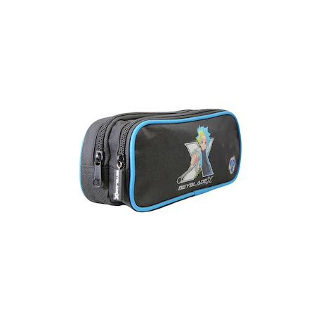Beyblade - ? Trousse scolaire rectangulaire - noir/bleu - garçon - 2 compartiments Noir 2 - vertbaudet enfant 
