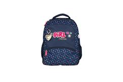 Sac à dos fille KIP Girl You Rock avec 2 compartiments – CP/CE1/CE2 – Bleu marine à pois multicolores  - vertbaudet enfant