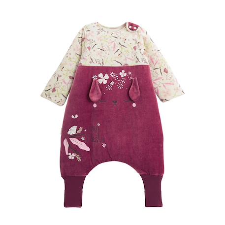 Turbulette d'hiver en velours avec pieds retroussables et manches amovibles mila Rose 2 - vertbaudet enfant 