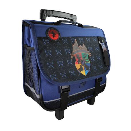 Harry potter - cartable - roulettes scolaire 38 cm - bleu/noir - 2 compartiments - primaire Bleu 2 - vertbaudet enfant 