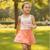 Robe  fille imprimé logo col rond Corail 2 - vertbaudet enfant 