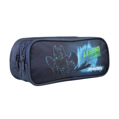 Dragons - trousse scolaire rectangulaire - bleu - garçon - 2 compartiments Bleu 2 - vertbaudet enfant 