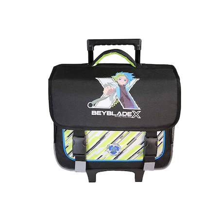 Beyblade - ? Cartable scolaire - roulettes 38 cm - garçon - noir/vert - 2 compartiments Noir 1 - vertbaudet enfant 