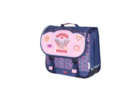 Wonder woman - cartable scolaire 38 cm - fille - bleu/rose - 2 compartiments Bleu 2 - vertbaudet enfant 