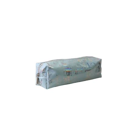 Trousse scolaire rectangulaire brillante - bleu - fille - 1 compartiment Bleu 2 - vertbaudet enfant 