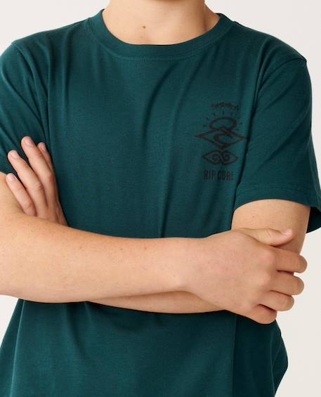 T-shirt à manches courtes let's see the waves enfant Bleu tempête+Bleu vert+Noir 11 - vertbaudet enfant 