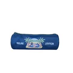 -Stitch - trousse scolaire ronde - bleu - 1 compartiment
