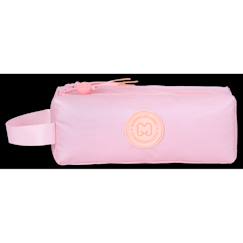 Jouet-Matériel scolaire-Marshmallow - trousse scolaire double compartiment platinum - rose irisé - fille