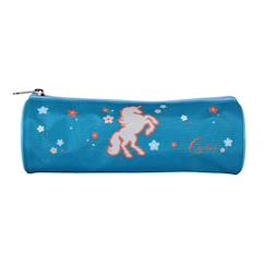 Cybel - trousse scolaire ronde licorne - bleu - fille - 1 compartiment  - vertbaudet enfant