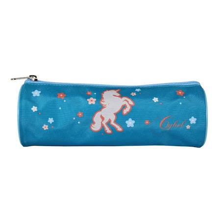 Fille-Accessoires-Fourniture scolaire-Cybel - trousse scolaire ronde licorne - bleu - fille - 1 compartiment