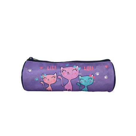 Lili lou - trousse scolaire ronde - violet - fille - 1 compartiment Violet 1 - vertbaudet enfant 