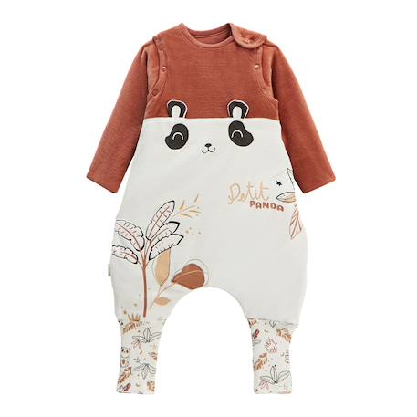 Turbulette d'hiver en velours avec pieds retroussables et manches amovibles maloueg Marron 2 - vertbaudet enfant 