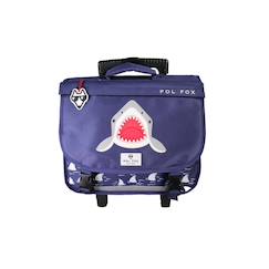 -Cartable - roulettes 38 cm garçon pol fox shark réversible avec - compartiments - primaire - bleu marine avec motif requin