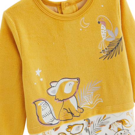 Pyjama bébé en velours petit loup Ocre 3 - vertbaudet enfant 