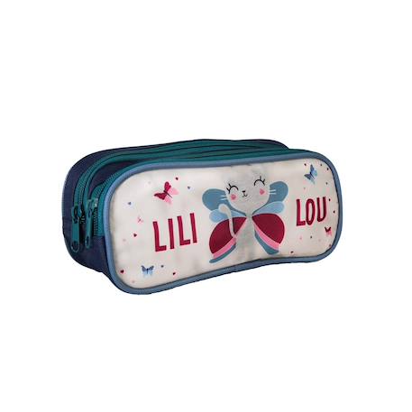 Lili lou - trousse scolaire rectangulaire - beige - fille - 2 compartiments Beige 2 - vertbaudet enfant 