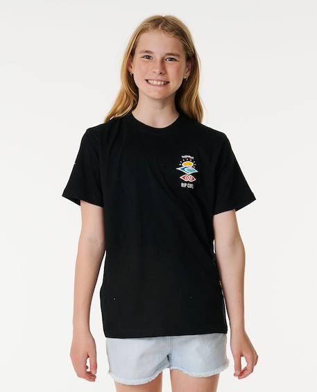 T-shirt à manches courtes let's see the waves enfant Bleu tempête+Bleu vert+Noir 13 - vertbaudet enfant 
