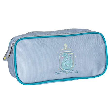 Trousse harry potter slytherin rectangulaire 2 compartiments 22 cm Gris / doré / gris 1 - vertbaudet enfant 