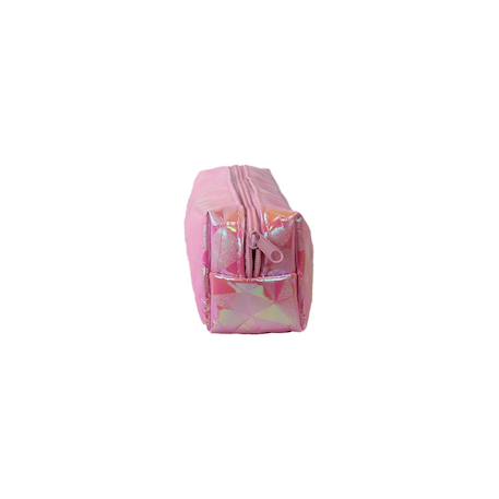 Trousse scolaire rectangulaire brillante - rose holographique - fille - 1 compartiment Rose 3 - vertbaudet enfant 