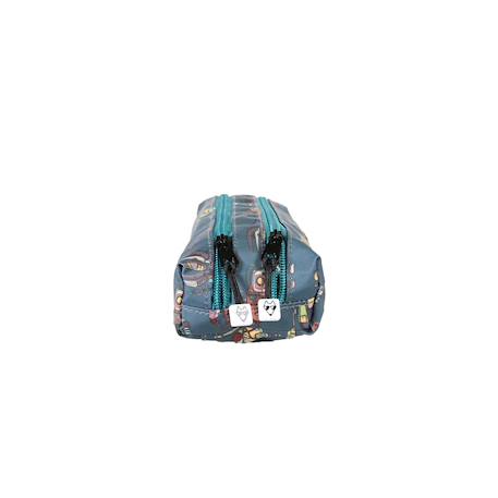 Trousse - compartiments garçon pol fox robot - maternelle - primaine - bleu avec motif robot Bleu 3 - vertbaudet enfant 