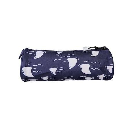 Trousse ronde garçon pol fox shark - maternelle - primaine - bleu marine avec motif requin Bleu 4 - vertbaudet enfant 