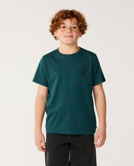T-shirt à manches courtes let's see the waves enfant Bleu tempête+Bleu vert+Noir 7 - vertbaudet enfant 