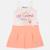 Robe  fille imprimé logo col rond Corail 4 - vertbaudet enfant 