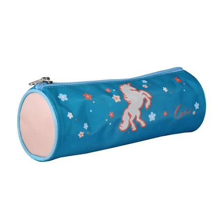 Cybel - trousse scolaire ronde licorne - bleu - fille - 1 compartiment Bleu 2 - vertbaudet enfant 