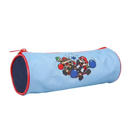 Super mario - trousse scolaire ronde - bleu - garçon - 1 compartiment Bleu 2 - vertbaudet enfant 