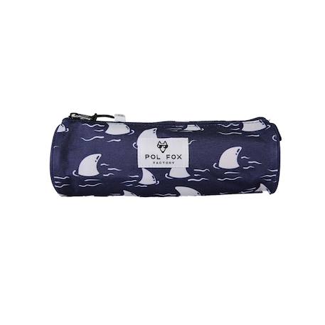 Fille-Accessoires-Fourniture scolaire-Trousse ronde garçon pol fox shark - maternelle - primaine - bleu marine avec motif requin