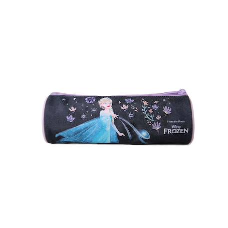 Disney frozen - la reine des neiges - trousse scolaire ronde - bleu/violet - fille - 1 compartiment- Bleu 4 - vertbaudet enfant 