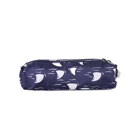 Trousse - compartiments garçon pol fox shark - maternelle - primaine - bleu marine avec motif requin Bleu 4 - vertbaudet enfant 