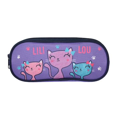 Lili lou - trousse scolaire rectangulaire - violet - fille - 2 compartiments Violet 1 - vertbaudet enfant 