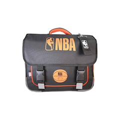 -Cartable scolaire 2 compartiments nba - noir & orange - 38 cm