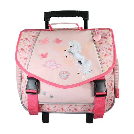 Bella sarra - cartable - roulettes 38 cm enfant - fille - rose - 2 compartiment Rose 1 - vertbaudet enfant 