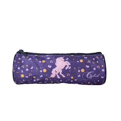 -Cybel - trousse scolaire ronde - violet - fille - 1 compartiment zippé